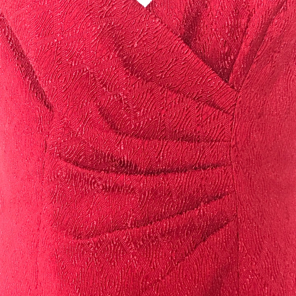 NWT Kay Unger Red Ruched Glamorous Dress - Picture 5 of 7